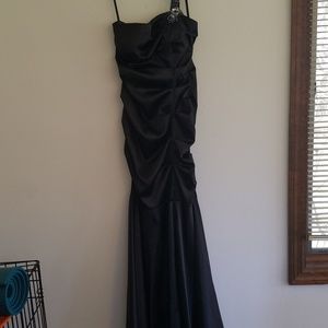 Mermaid black prom dress